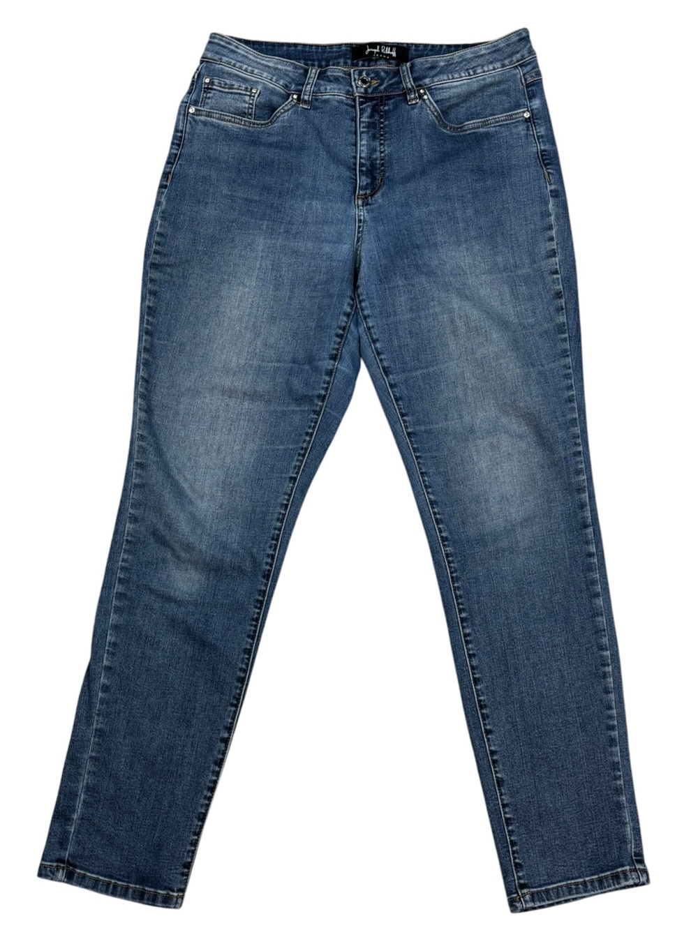 Joseph Ribkoff Rhinestone & Pearl Detailed 5 Pocket Cropped Skinny Jean 12/14